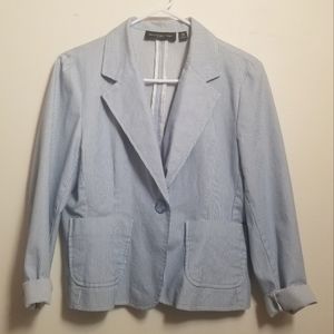 Boxy Blue & White Stiped Blazer